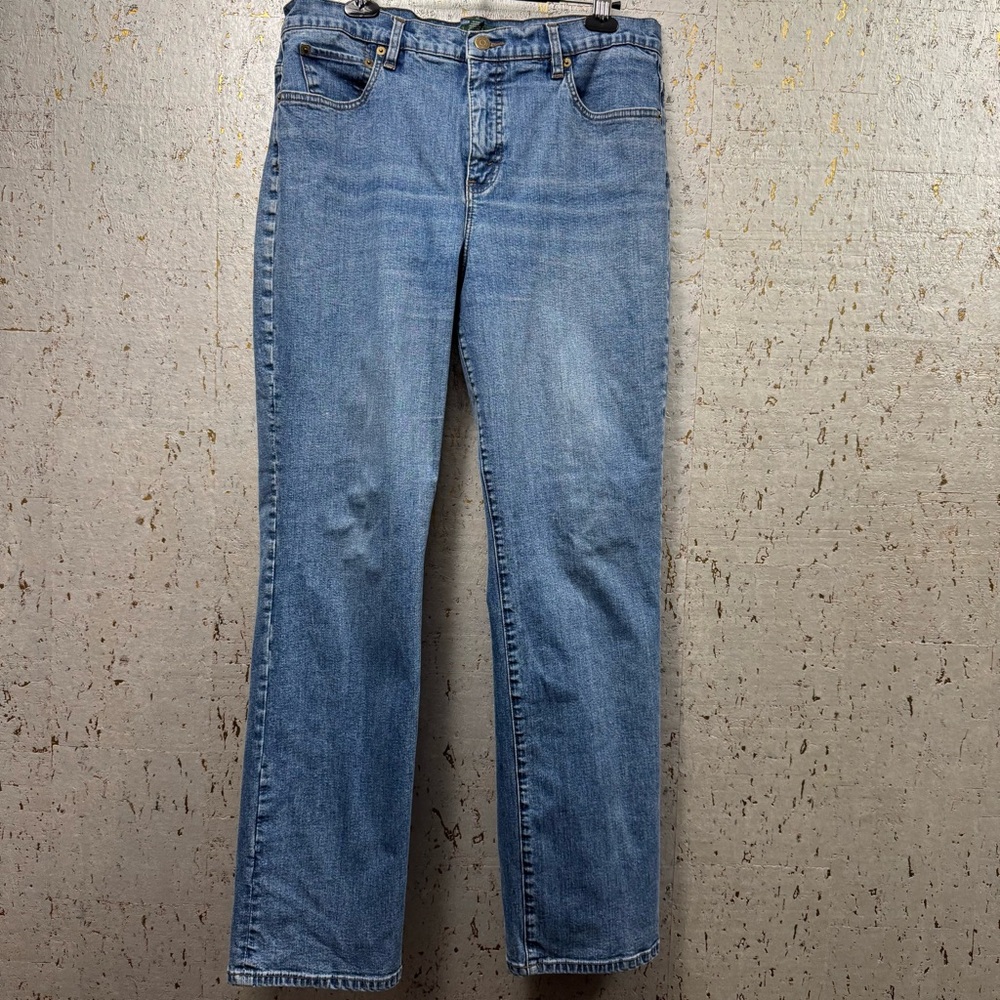 Women’s LRL Lauren Jeans Co Denim Straight Leg Jeans with Medium Wash